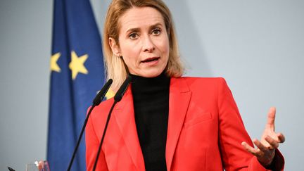 La cheffe de la diplomatie europ&eacute;enne Kaja Kallas, &agrave; Berlin (Allemagne), le 13 janvier 2026. (BRITTA PEDERSEN / DPA)