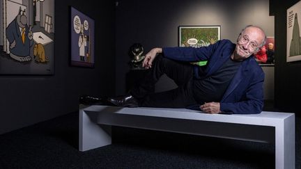 Le dessinateur Philippe Geluck au mus&eacute;e Maillol, &agrave; Paris, en novembre&nbsp;2025. (JOEL SAGET / AFP)